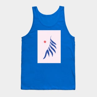 Red sun blue leaf Tank Top